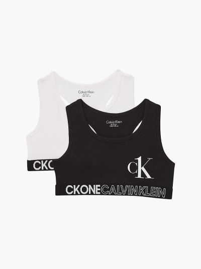 Calvin Klein Ruhák HU573076 | Calvin Klein CK One Organic Cotton Lány Bralette Fekete / Fehér